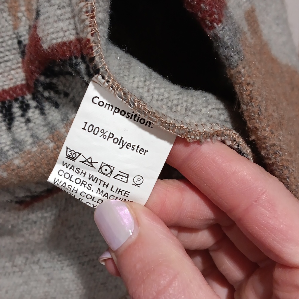 SHEIN Geometric Pattern Jacket - Gray, Brown, Black - Picture 4 of 5